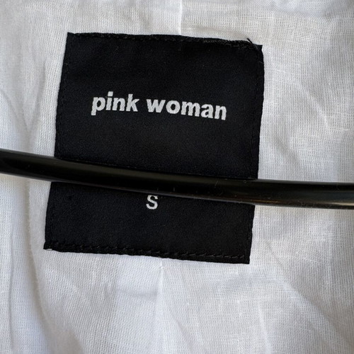 Linen suit set white, new Pink Woman