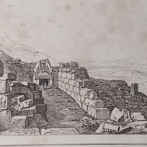 1832 ατσαλογραφία Μυκήνες Η Πύλη των Λεόντων μεταχειρισμένη