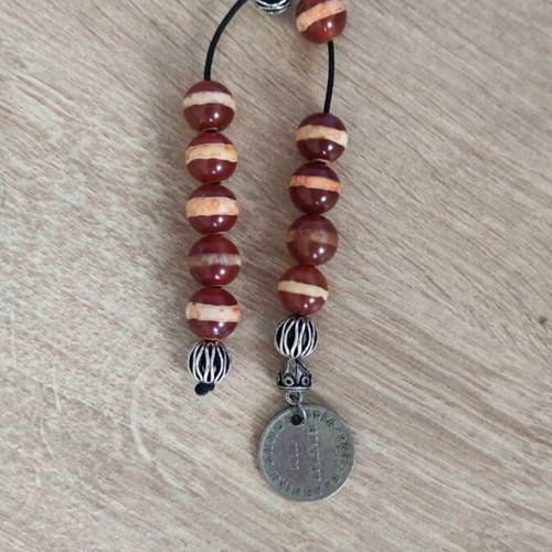 Worry beads monoloi from natural banded agate, new