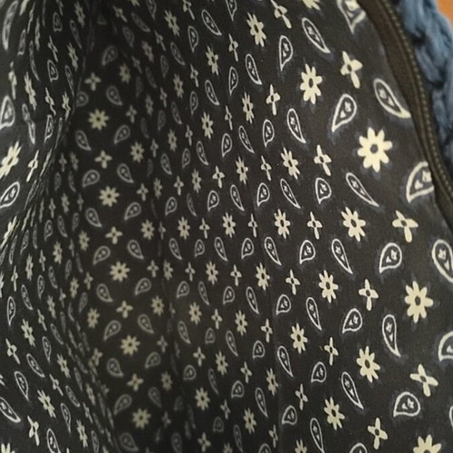 Knitted shoulder bag like new, blue