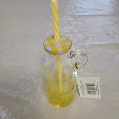 Glass with straw 200ml new