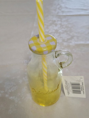 Glass with straw 200ml new