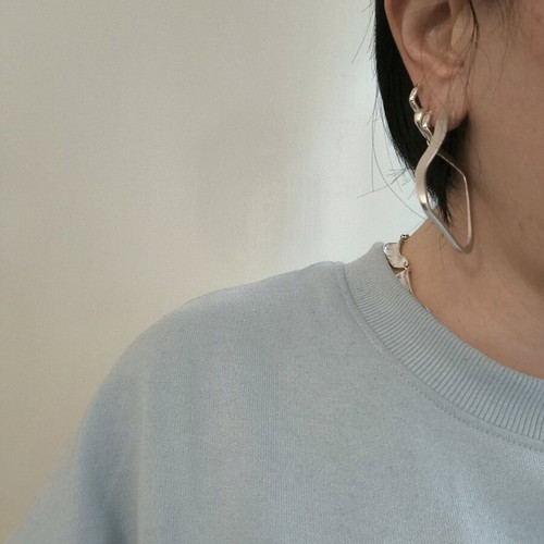 Silver 925 handmade earrings with unique design like new
