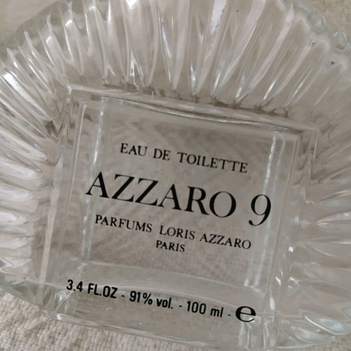 Azzaro 9 perfume bottle like new, vintage, empty 100 ml