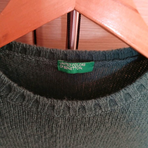 Benetton pullover like new, green, size S