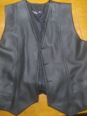 Leather vest used, size L, black