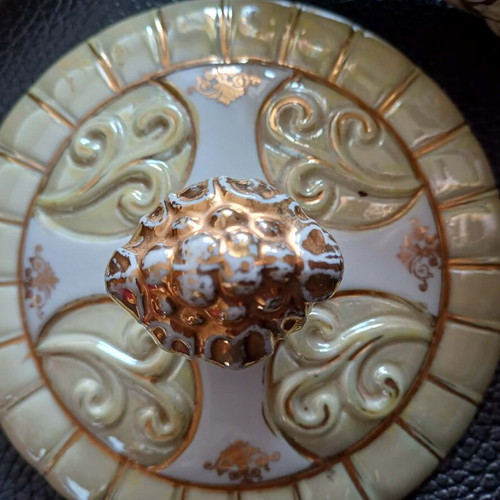 Porcelain fondant dish like new, Japanese Lusterware Art Deco