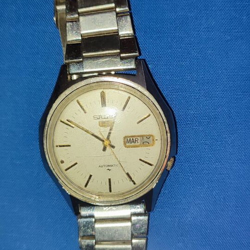 Seiko automatic watch used, gold and silver