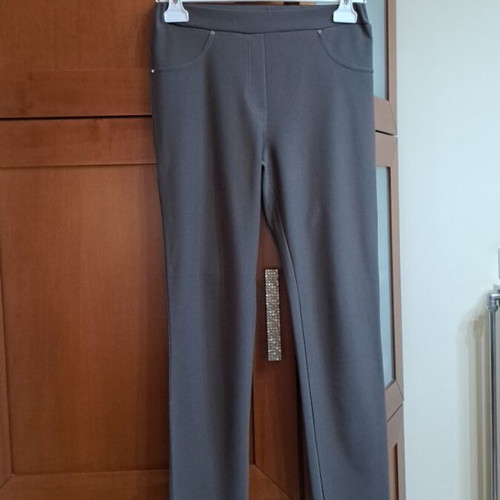 Official women's pants size M, like new, gray brown