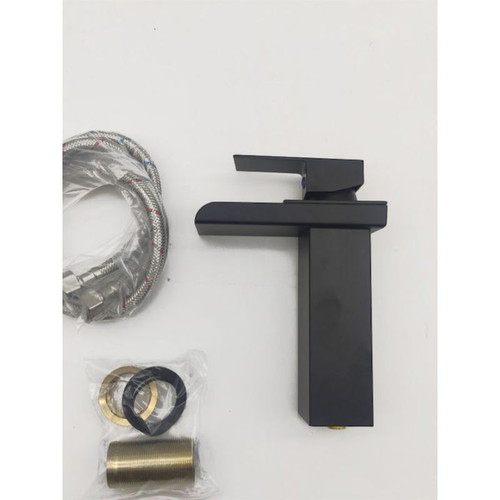 Black matte basin mixer tap new, waterfall flow