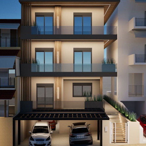 Building in Thessaloniki Sykies with parking, balcony, and city view