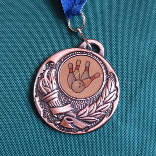 Collectible Bowling Medal 2nd Western Attica Tournament 2015 like new
