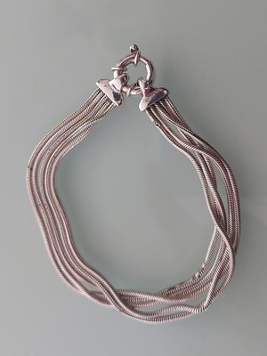 Handmade 925 Silver Greek Bracelet Cartier Style Five-Row Like New