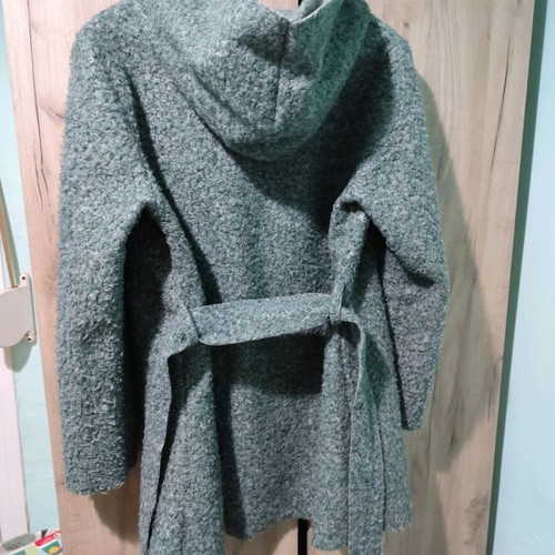 Bouclé coat used turquoise XXL