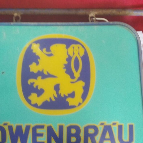Antique 1984 Lowenbrau Beer Advertising Sign used, collectible