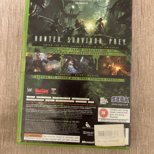 Aliens vs Predator Xbox 360 used English complete
