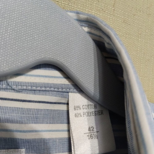 Yves Saint Laurent men's dress shirt, white and blue, XL