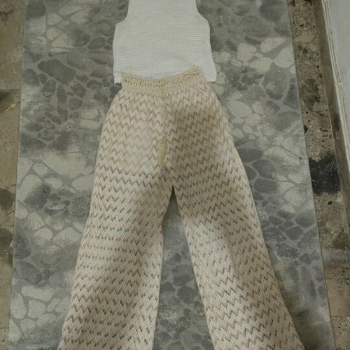 Stradivarius pants and top like new, white and beige