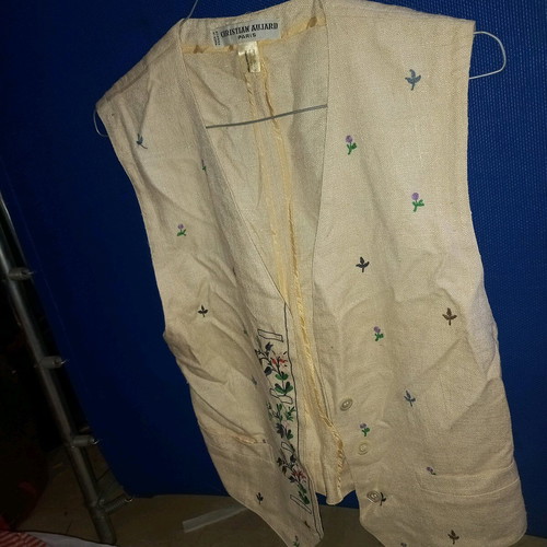 Vest vintage with patch pockets Cristian Aujard used, beige
