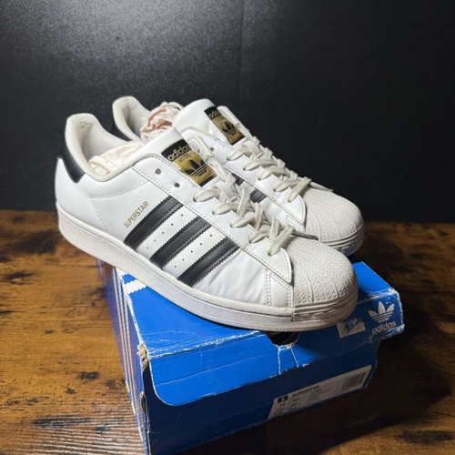 Adidas Superstar sneakers, size 45 1/3, white