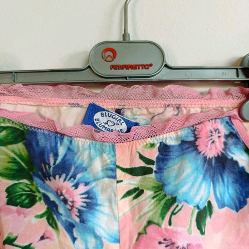 Blugirl Blumarin floral pants like new, pink with blue flowers, size S