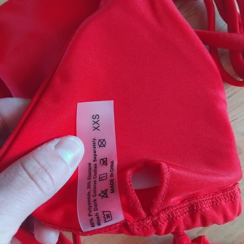 High Waist Swimsuit new, size XXS, solid red
