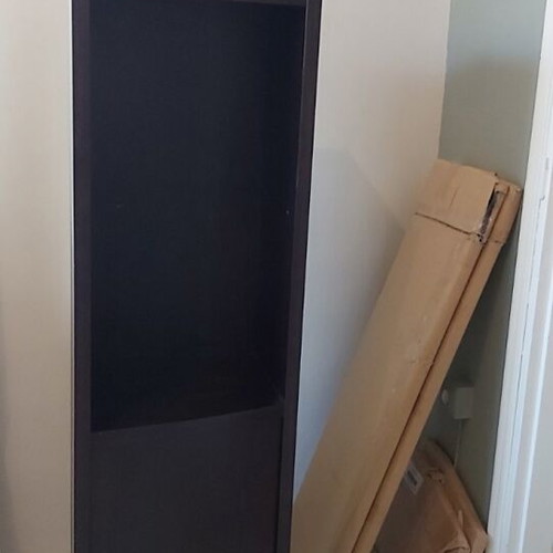 Wooden living room unit like new with glass cabinet and lighting