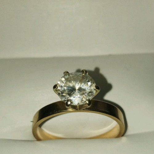 14K Gold Solitaire Ring Used