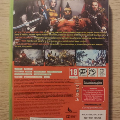 Borderlands 2 Xbox 360 game like new promotional copy
