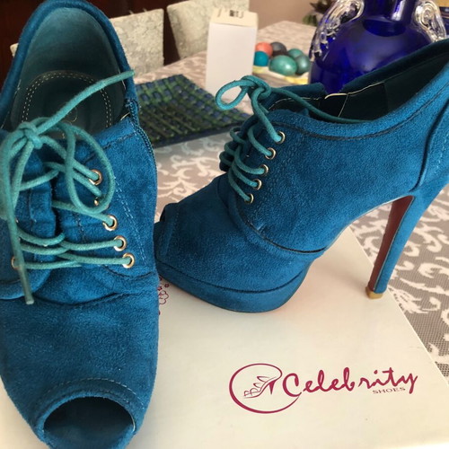 Celebrity ankle boots like new, size 38, green-turquoise
