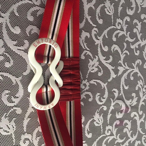 Armani elastic belt new, adjustable, white and red