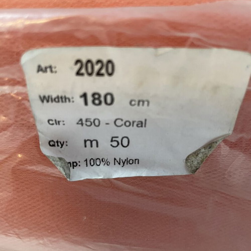 Tulle coral color 50 meters, new, Greek made, width 180cm