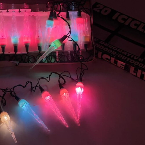 Christmas multicolor Delux icicle lights vintage 1991, 20 collectible