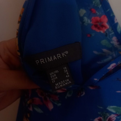 Primark Blue Floral Strap Top size M like new