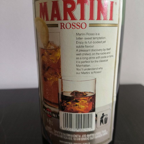 Vermouth Martini Rosso used, about 2/5 of the drink missing