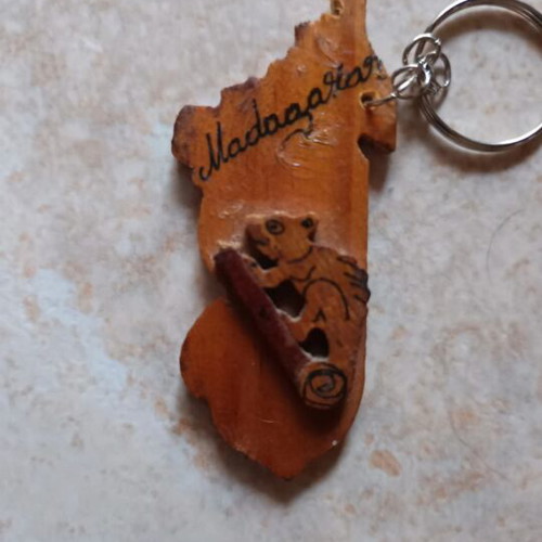 Souvenir keychain from Madagascar like new, brown