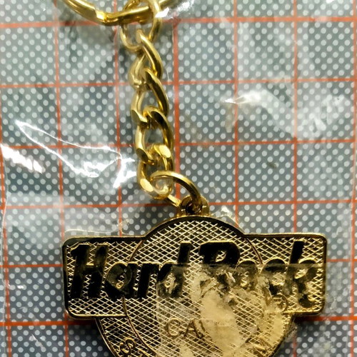 Hard Rock Cafe Stockholm vintage collectible keychain new, multicolor, gold-tone