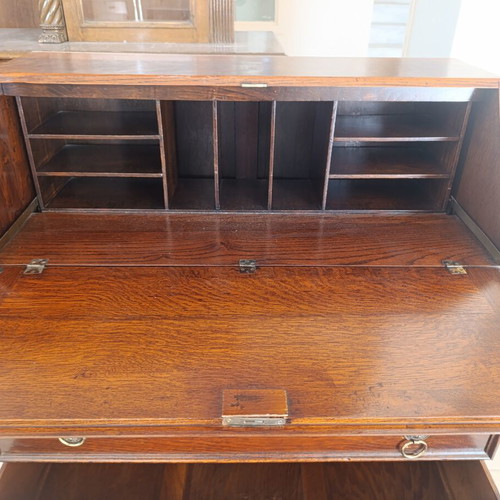 English Oak Bureau vintage used, solid wood 1920s-1930s
