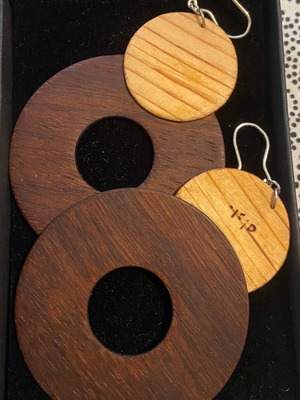 Wooden handmade earrings new