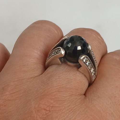 925 silver large ring with zirconia, 18.5 mm
