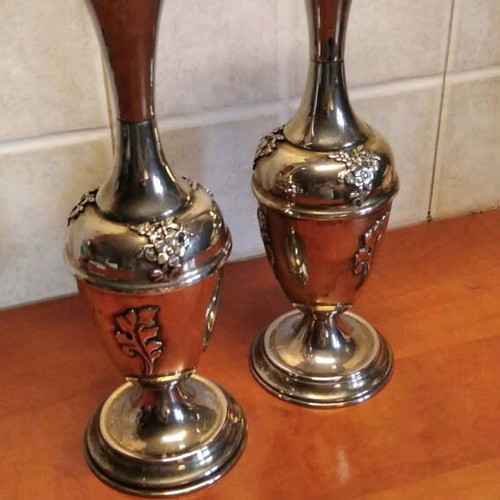 Silver-plated decorative items like new, set of 2 pieces