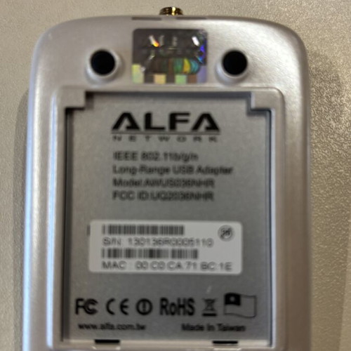 Alfa Network AWUS036NHR V2 USB Network Adapter with Wi-Fi 150Mbps and Detachable Antenna