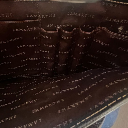 Lamarthe leather bag like new, black, with laptop compartment