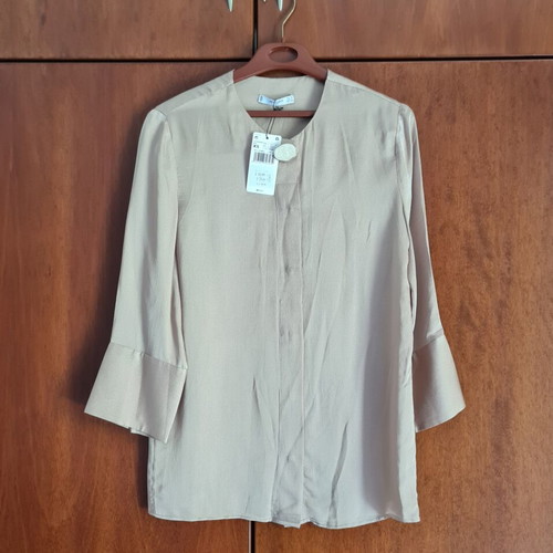 Mango shirt new, 100% viscose, beige, small size
