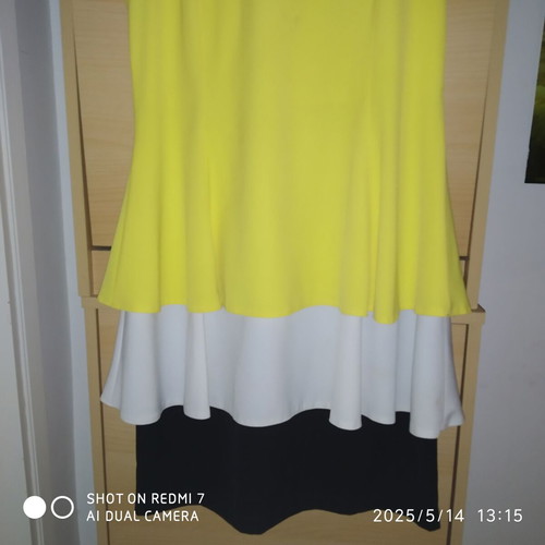 Makis Tselios dress like new, size M, black and yellow