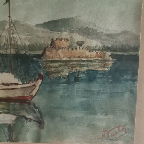 Oil painting on cardboard signed artwork like new