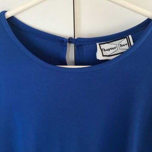 Vintage dress used, blue electric midi, EU 40