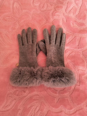 Fragola women's gloves like new, gray, Greek made, small size