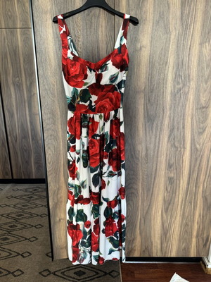 EU Collection Italian Red Rose Maxi Dress like new
