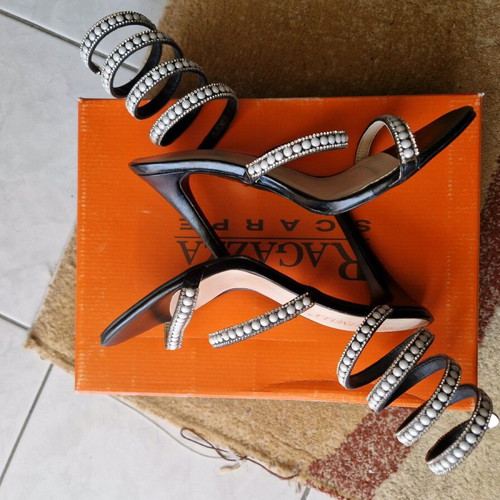 Botinelli sandals with pearls and strass, new, size 39, black